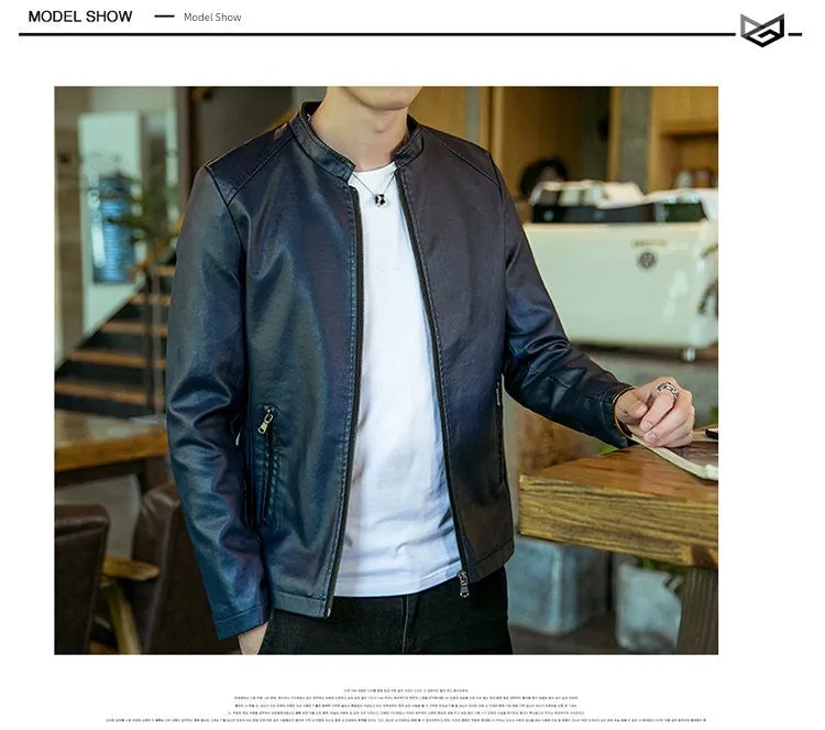 Autumn Trendy Loose Leisure All-Matching Men's Leather Jacket