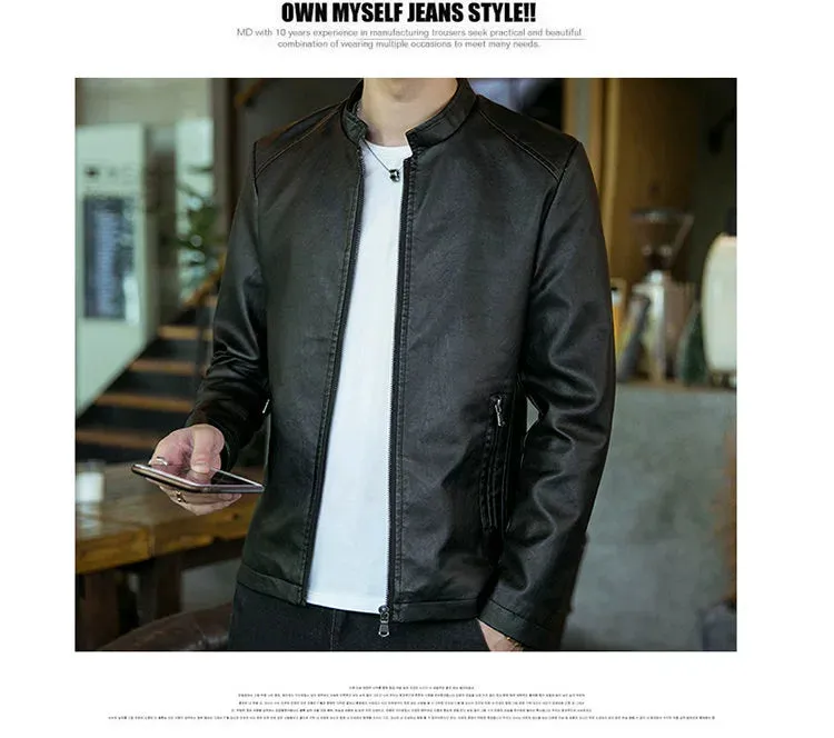 Autumn Trendy Loose Leisure All-Matching Men's Leather Jacket