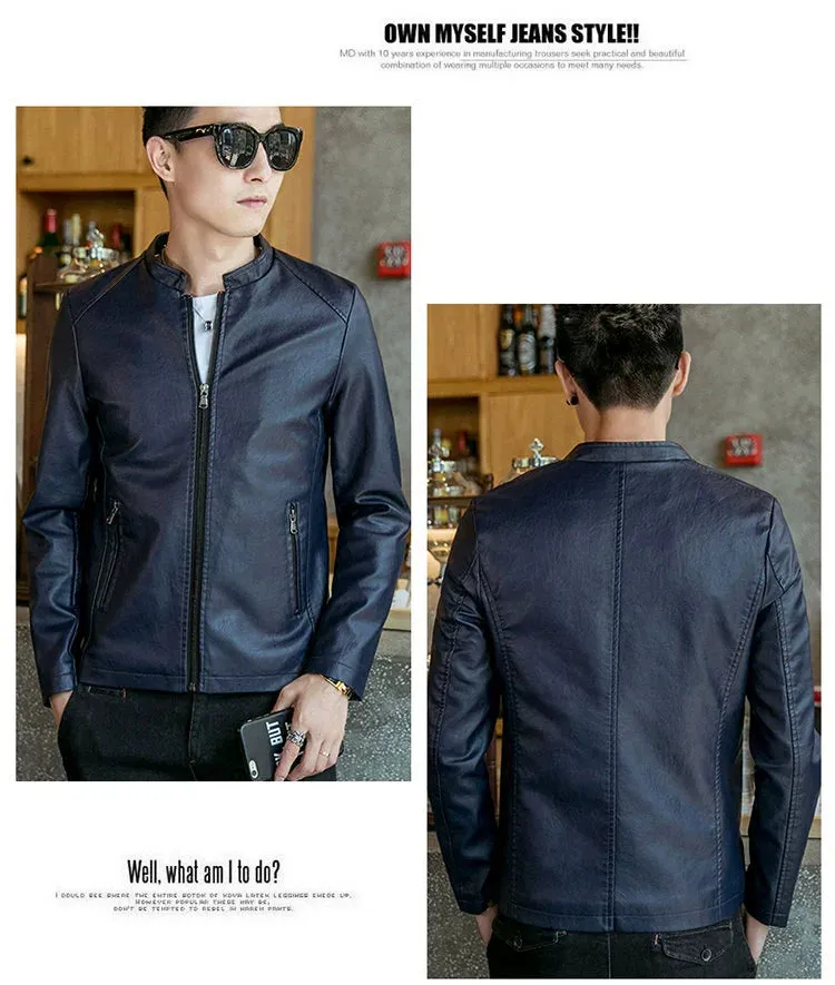 Autumn Trendy Loose Leisure All-Matching Men's Leather Jacket