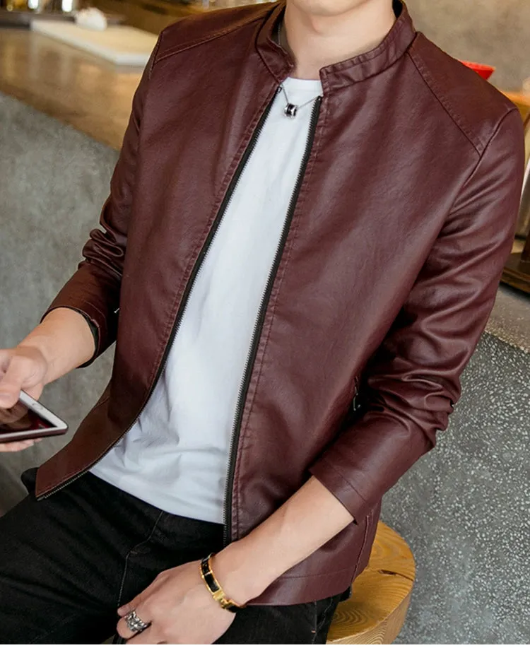 Autumn Trendy Loose Leisure All-Matching Men's Leather Jacket