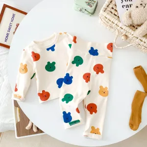 Baby cartoon cotton home clothing thermal underwear set