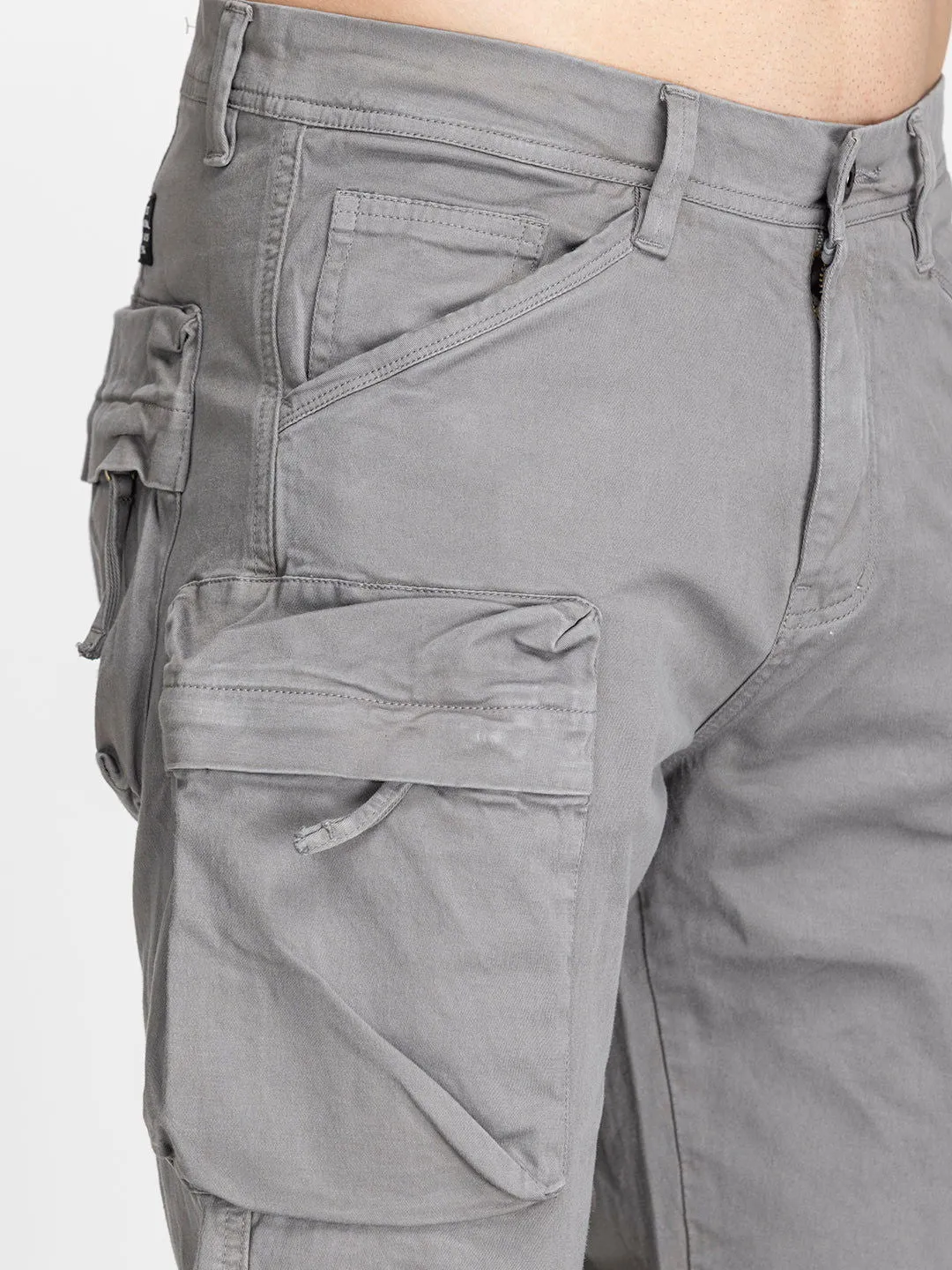 Baggy Utility Pants-10 pockets Light Grey