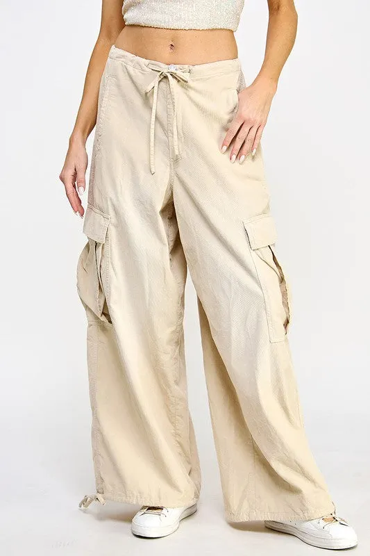 Beige Balloon Cargo Pant