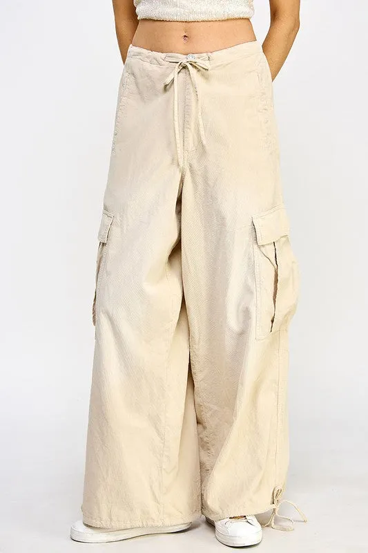 Beige Balloon Cargo Pant