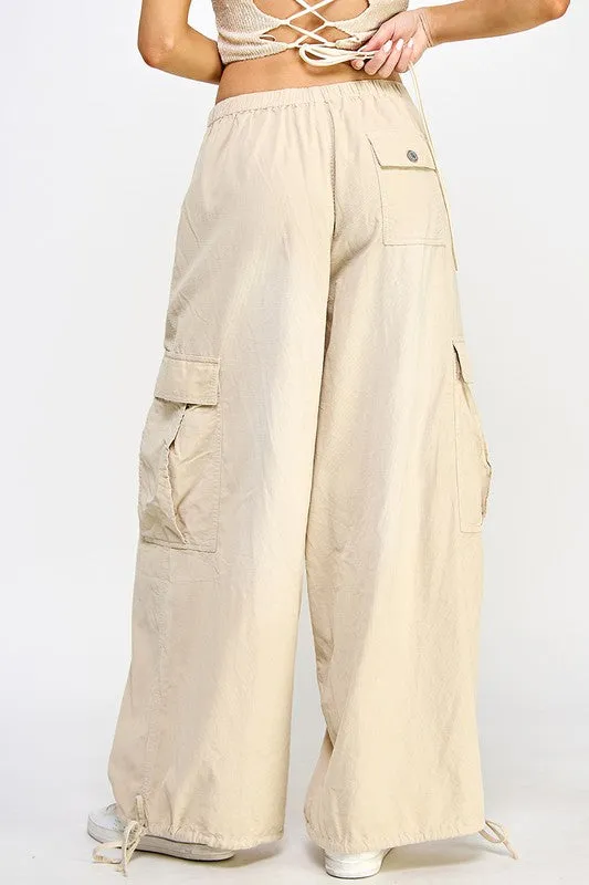 Beige Balloon Cargo Pant