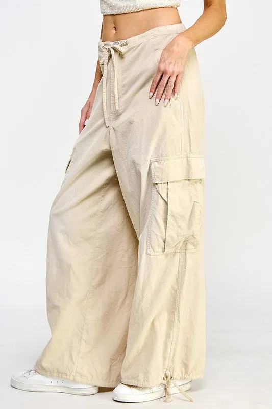 Beige Balloon Cargo Pant