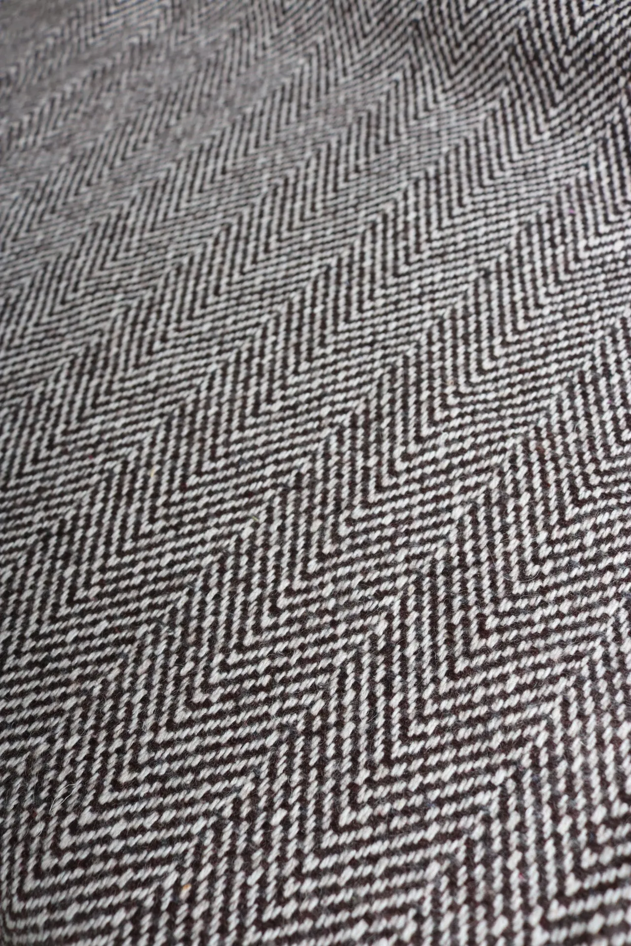 Brown & Ivory Herringbone Wool Coating