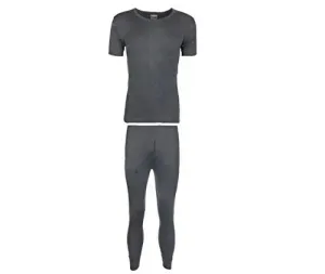 B.U.L ® Mens Extrem Hot Thermal Underwear Set Short Sleeve Vest & Long Johns Suitable for Winter, Outdoor Work, Travel, Camping & Ski Wear Size S-XL, Grey, XX-Large