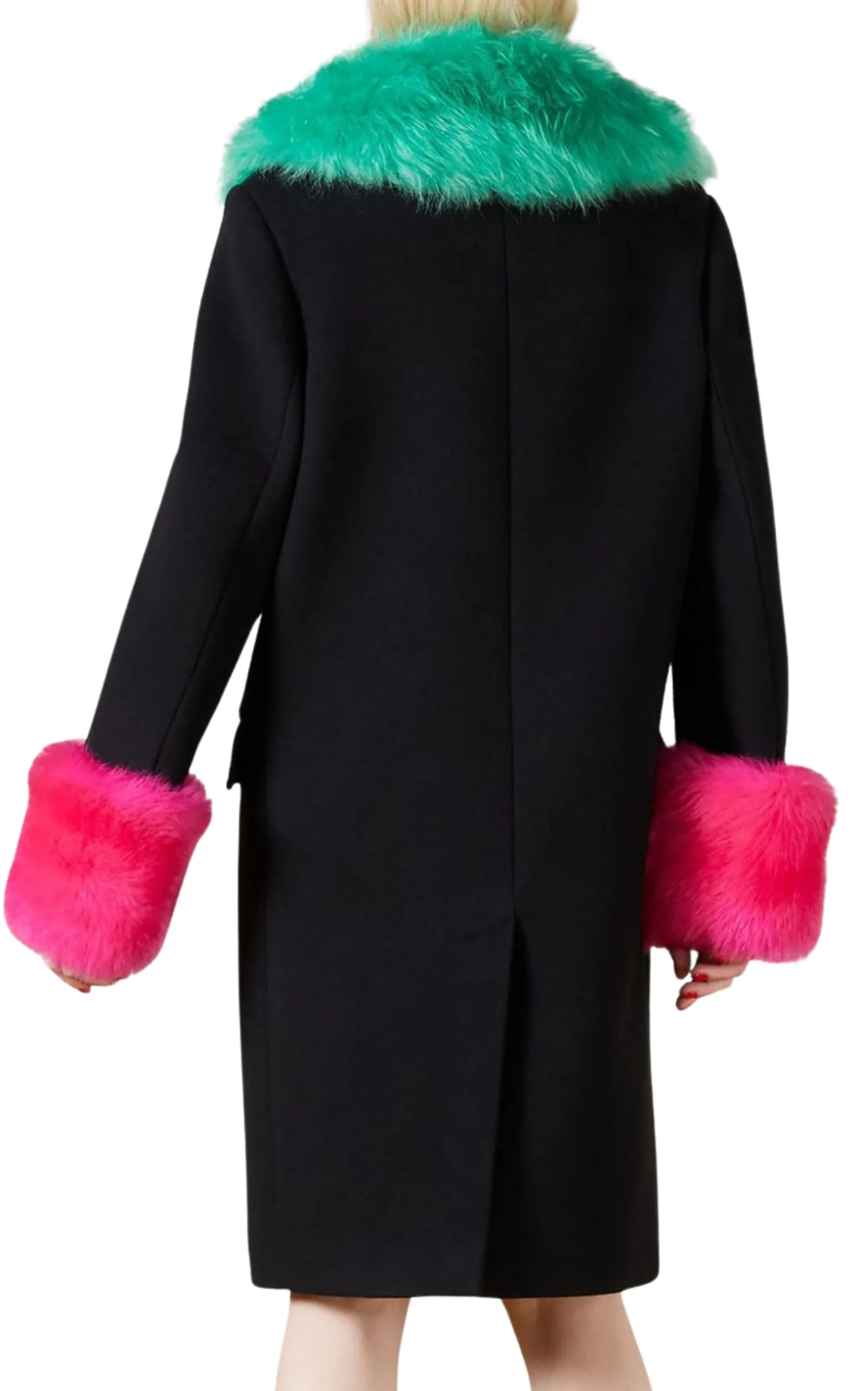 Cashmere Wool Coat with Shearling-collar