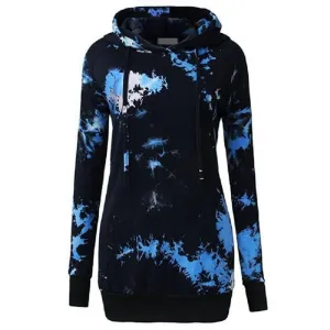 Casual Splash Printed Hooded Sweatshirts