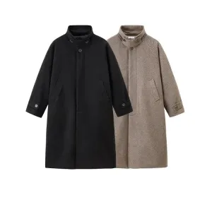 Classic Wool Stand Collar Overcoat