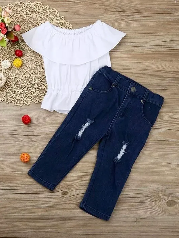 Cute N Casual Ripped Jeans Set