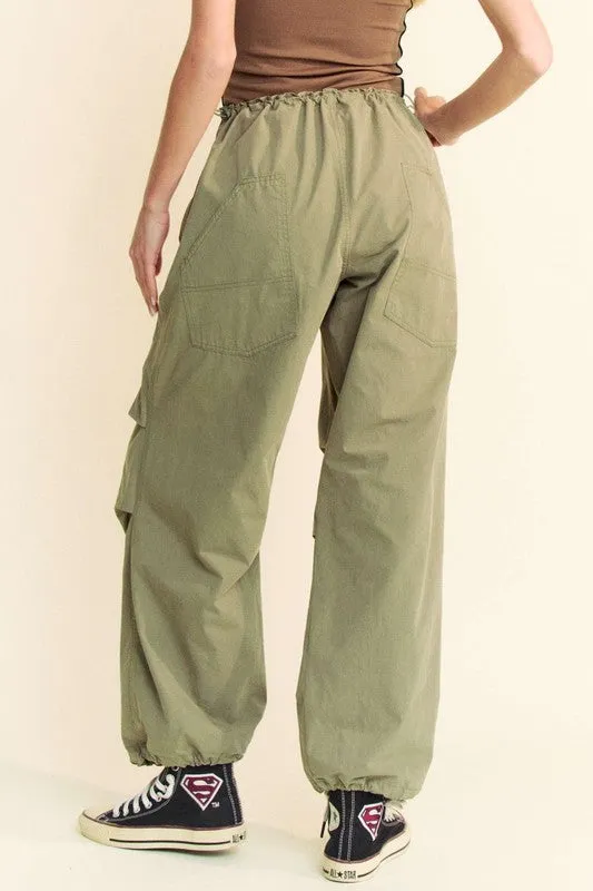 Davi & Dani Drawstring Baggy Pants with Pockets