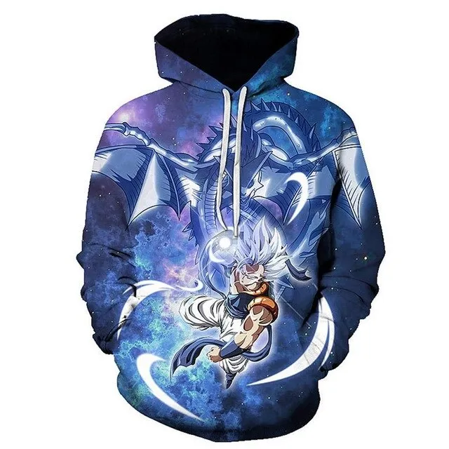 Dragon Ball Hoodie Men 3D Sweatshirts Super Saiyan Goku Printed Hooded Pullover Teen Fashion Cartoon Hoody Streetwear