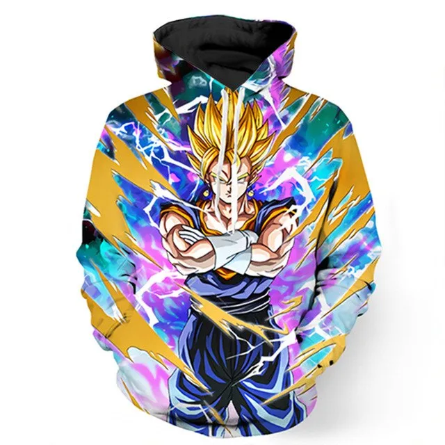 Dragon Ball Hoodie Men 3D Sweatshirts Super Saiyan Goku Printed Hooded Pullover Teen Fashion Cartoon Hoody Streetwear