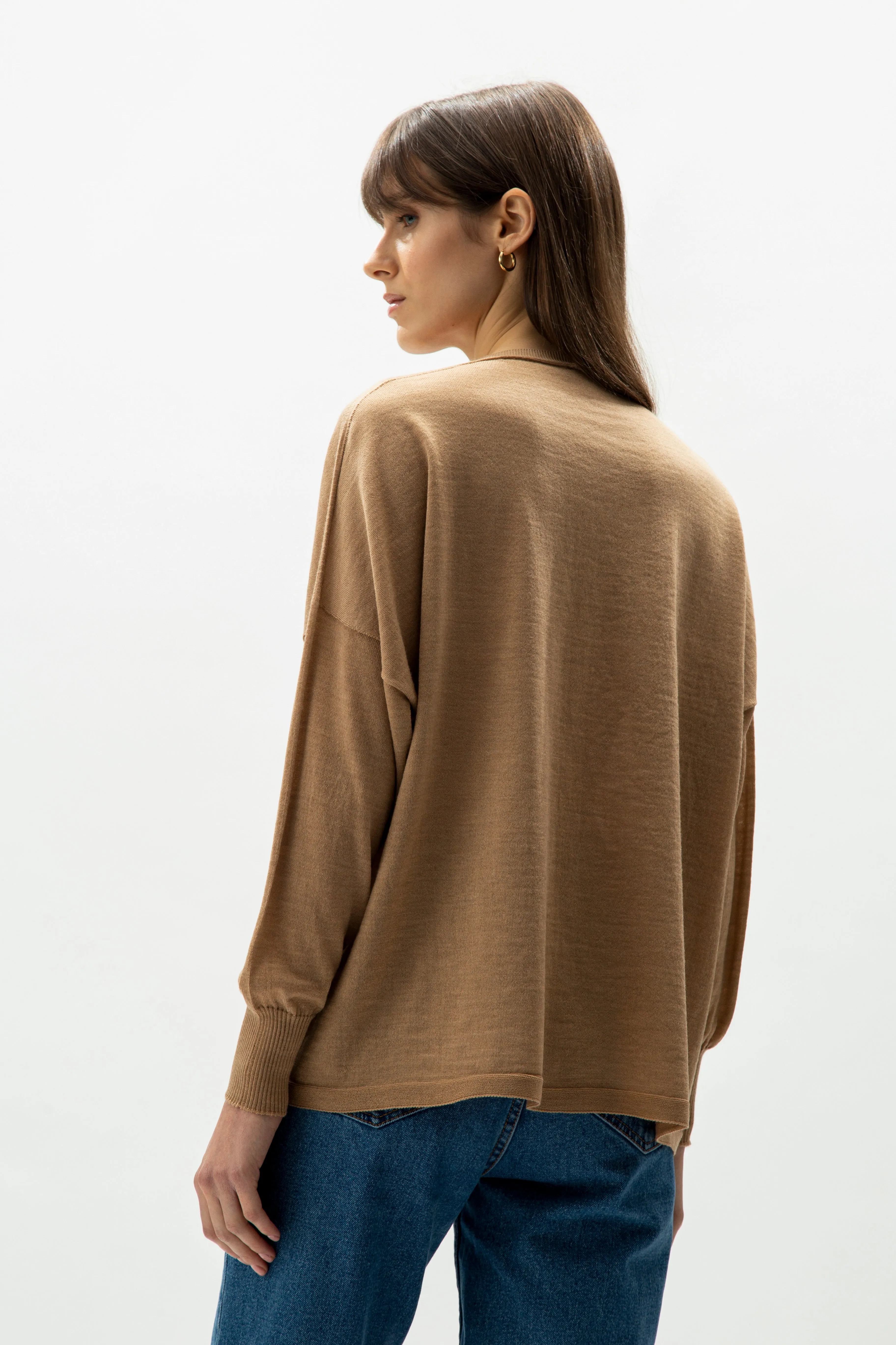 Extra fine merino wool v-neck cardigan 