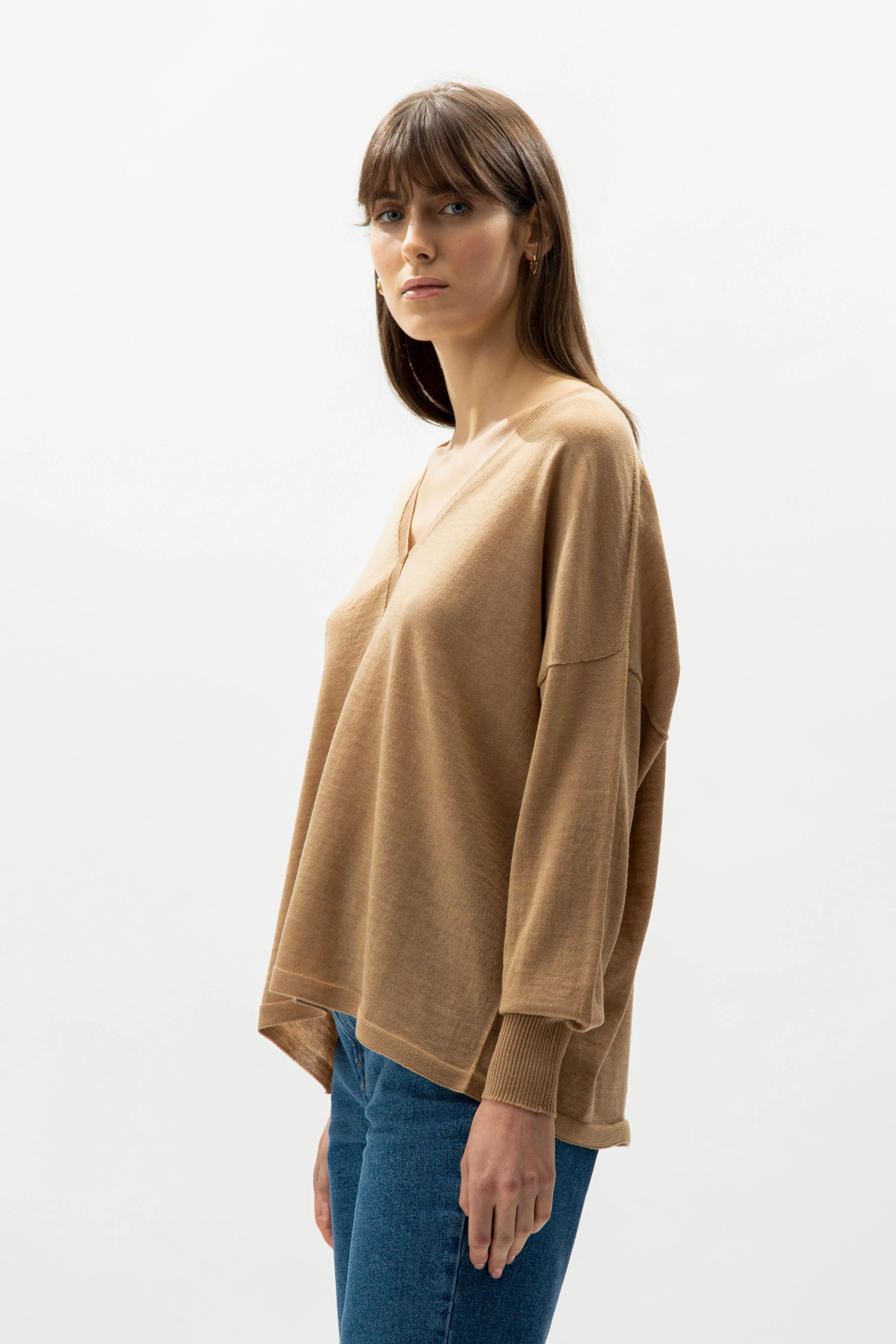 Extra fine merino wool v-neck cardigan 