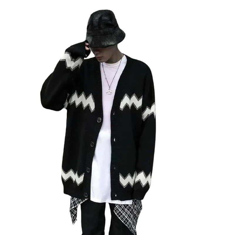 Fashion Men's Buttons Sweater / Punk Style Warm Oversized Clothing