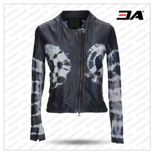 Fashion Women Printed Leather Jacket