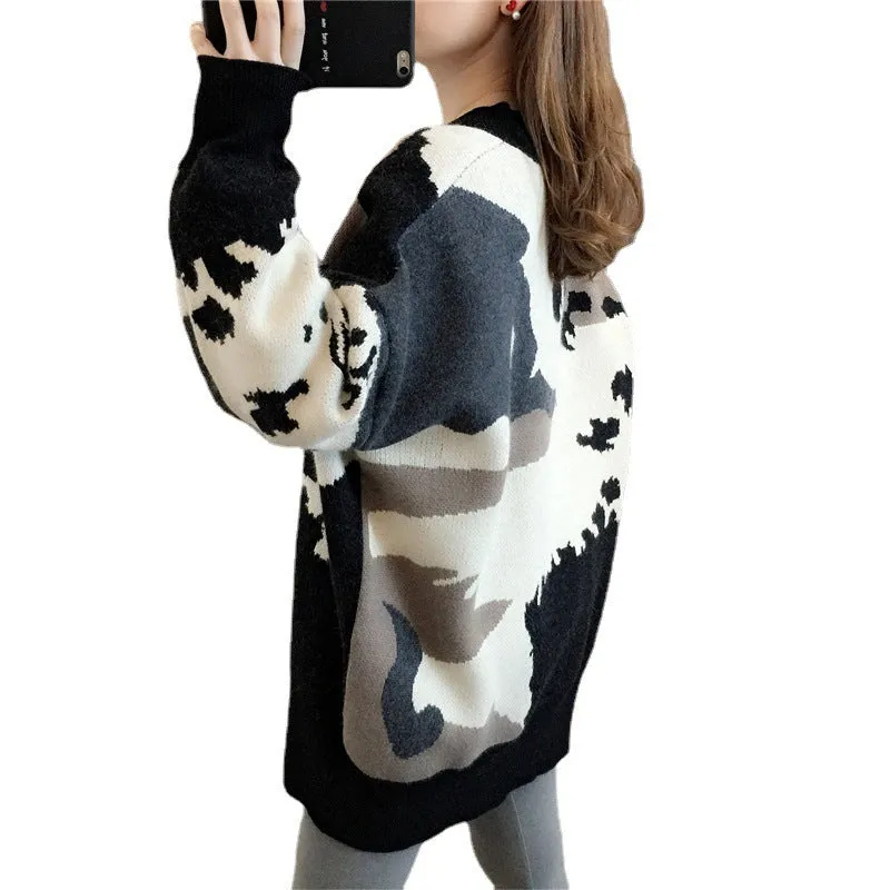 Favorite Idea Patterned Oversized Knit Cardigan