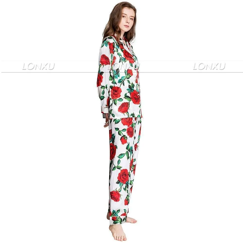 Floral Silk Women Pajama Set