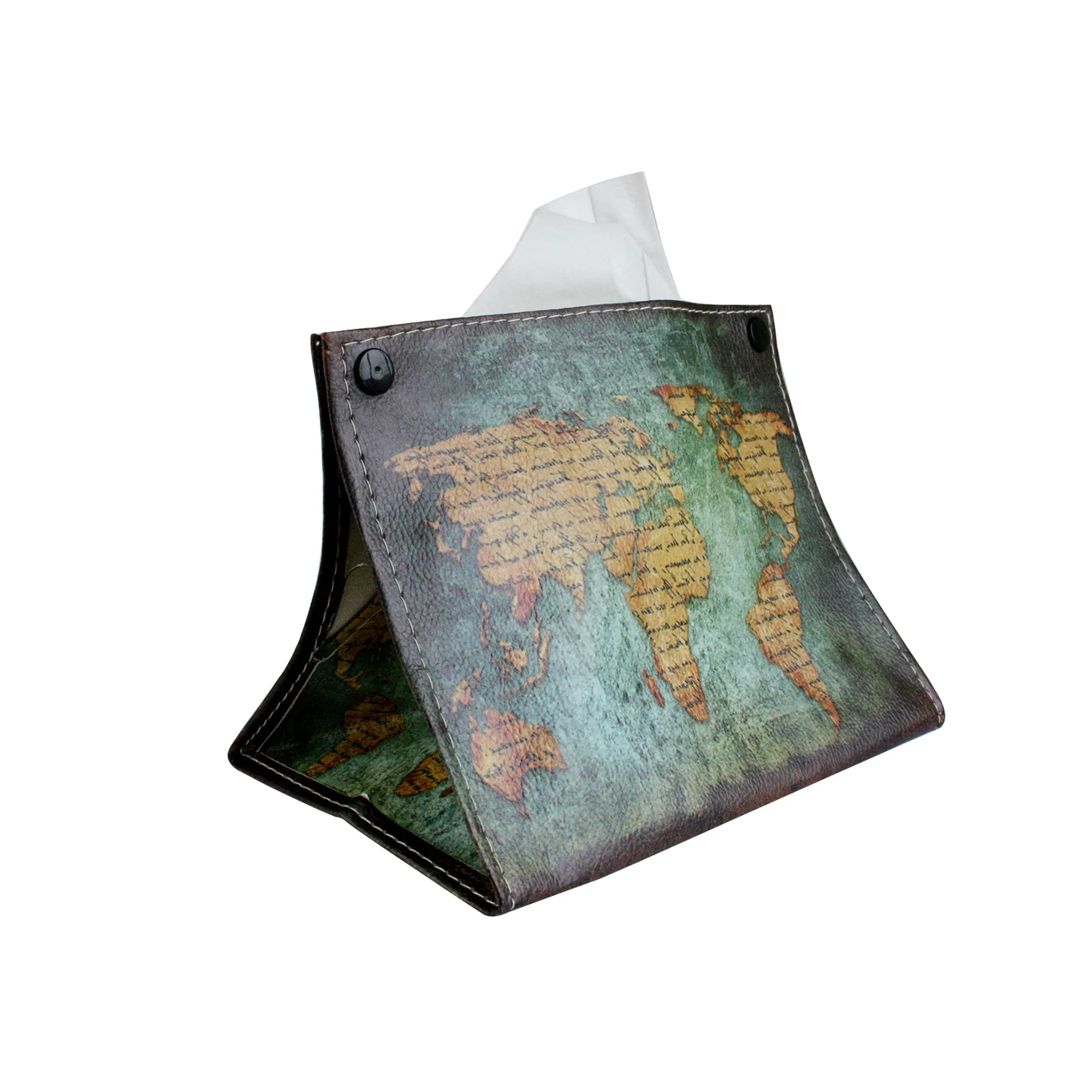 Folding Tissue Box - World Map