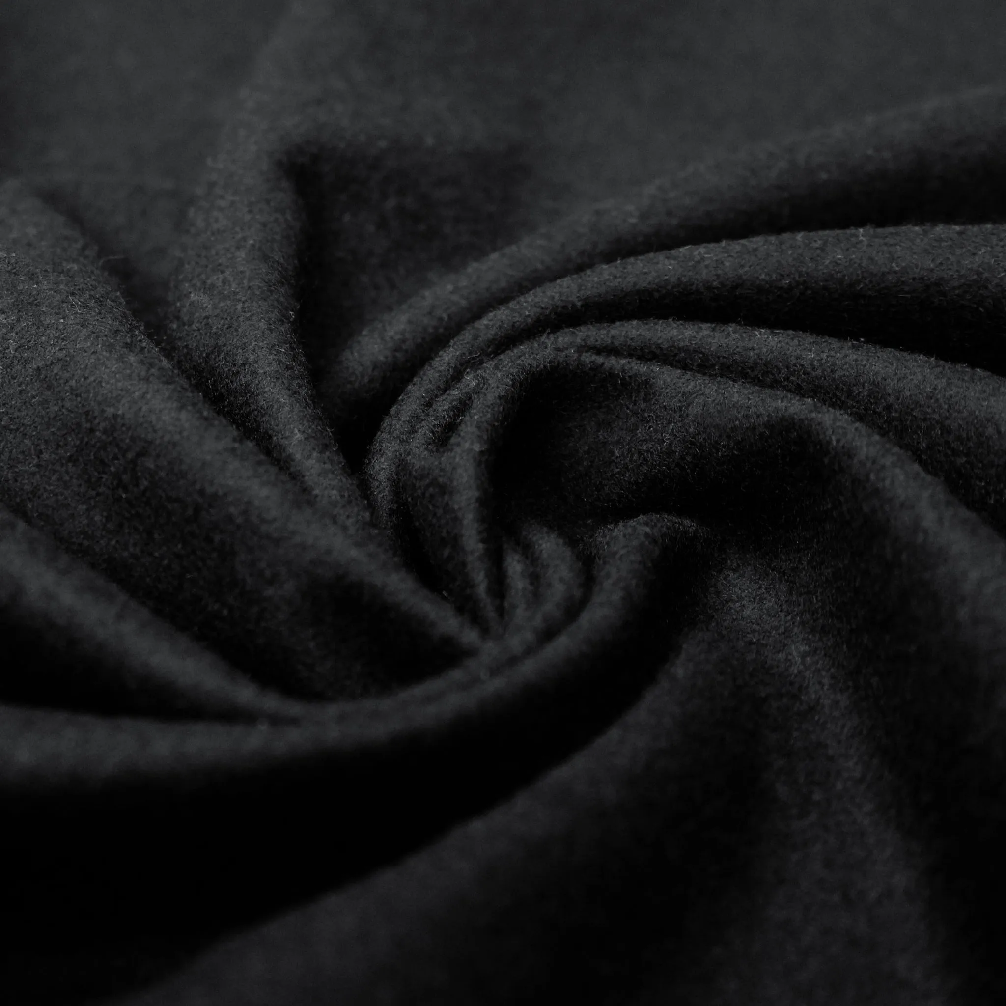 French wool blend melton coating - black