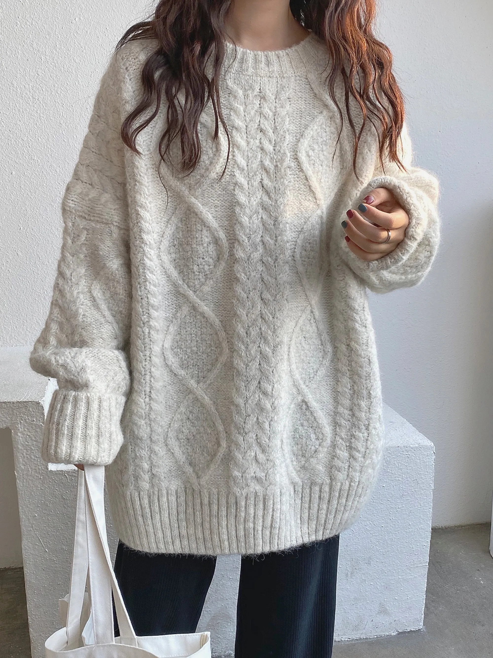 Hand-Knitted Cozy Loose Mohair Sweater for Women Leisurewear Oversized Distressed Knit Sweater Alpaca Pullover Gift for Her Christmas Gift