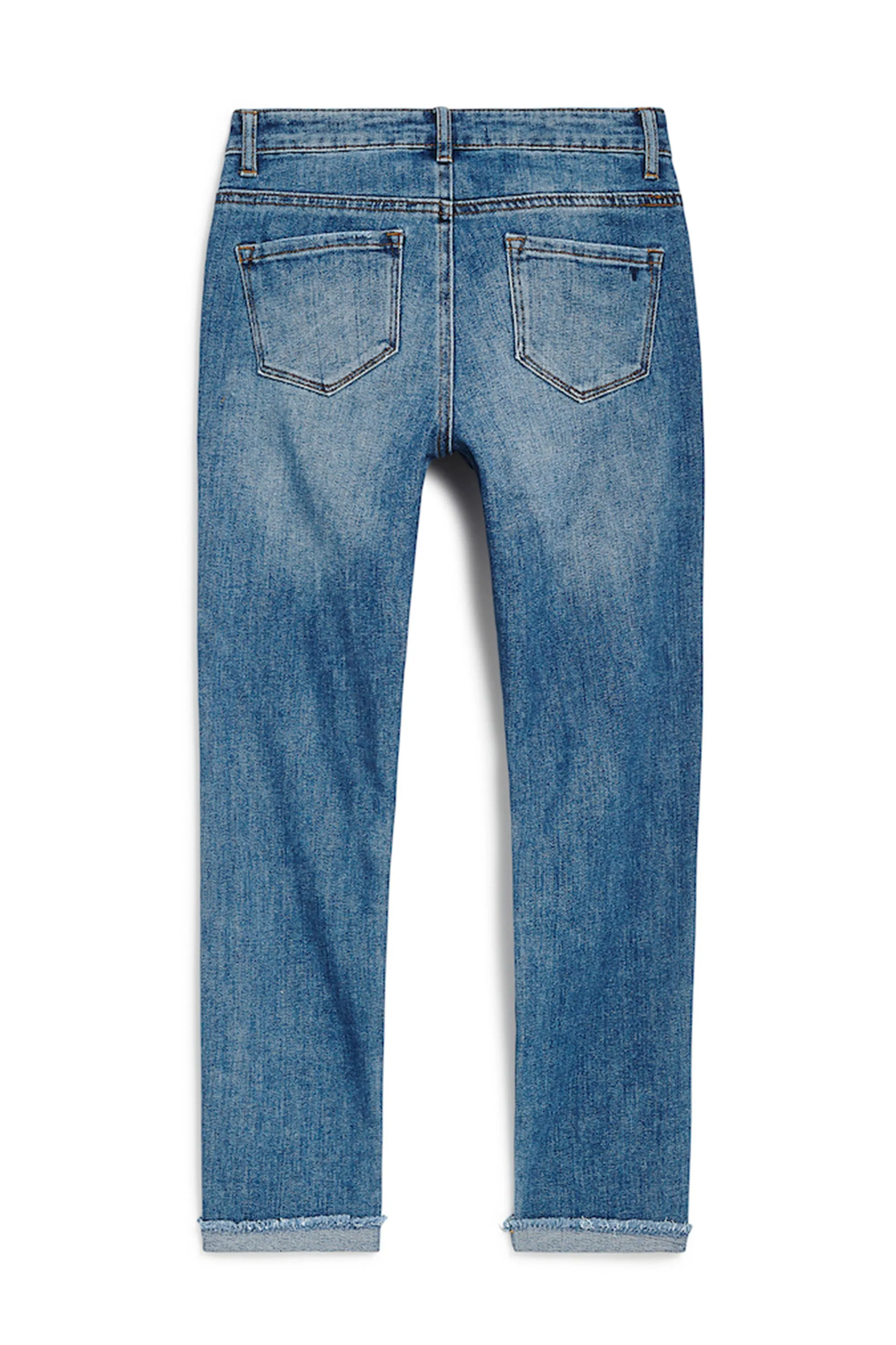 High Rise Distressed Weekender Pants In Blue Dreams