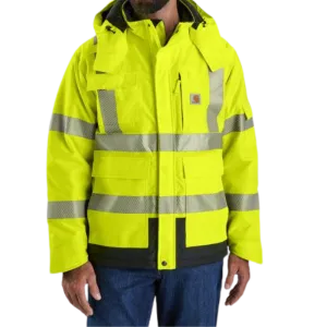 High-Visibility Waterproof Loose Fit Heavyweight Insulated Class 3 Jacket | Brite Lime