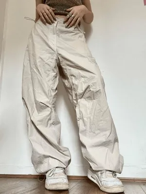 Joskaa Drawstring Low Waist Baggy Cargo Pants