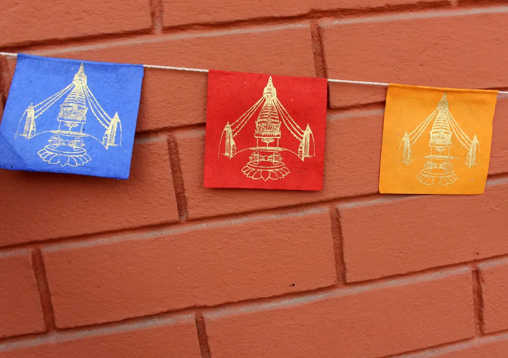 Kathmandu Swayambhunath Stupa Lokta Paper Prayer Flags