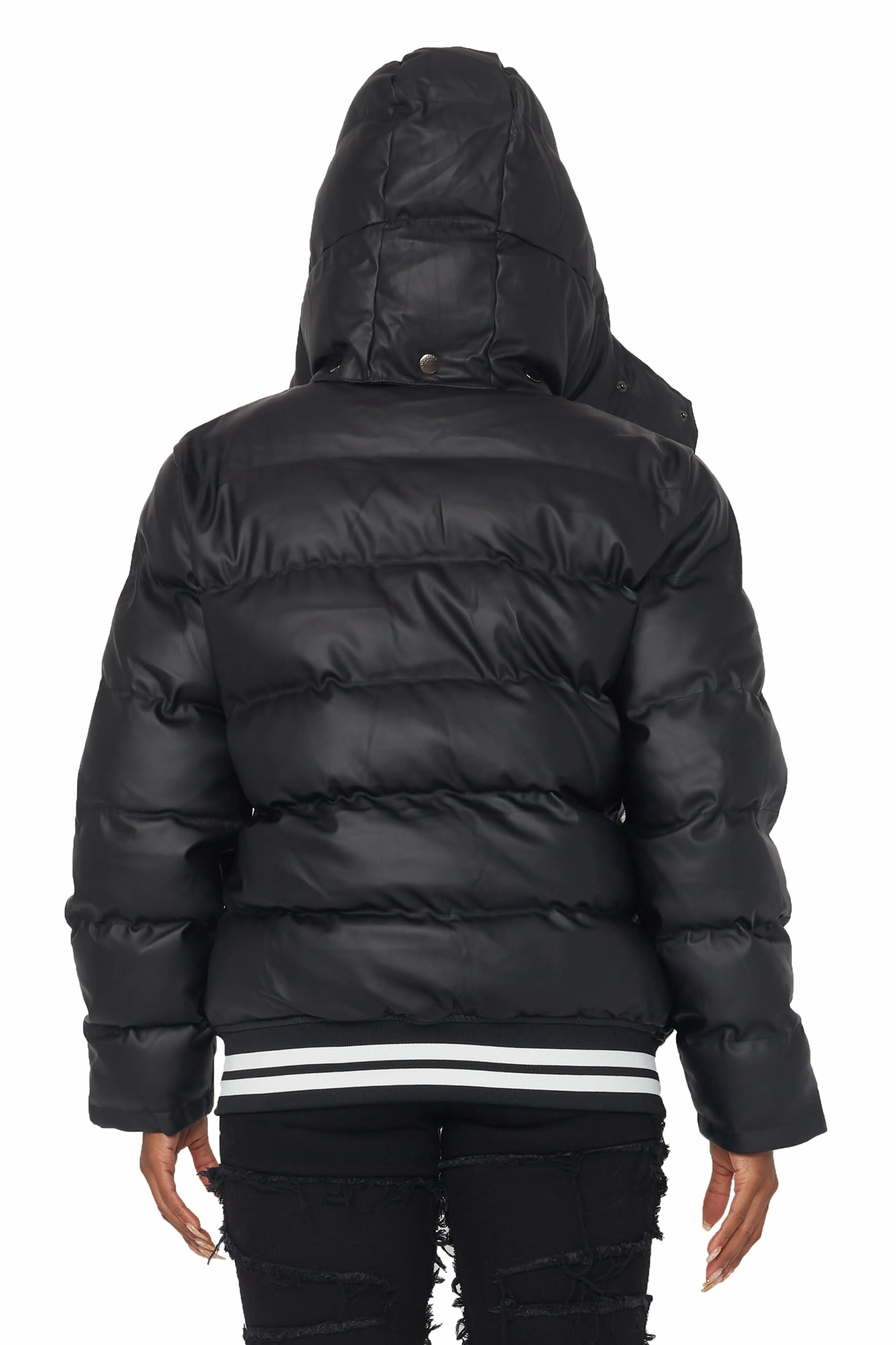 Kehlany Black Oversized Puffer Jacket