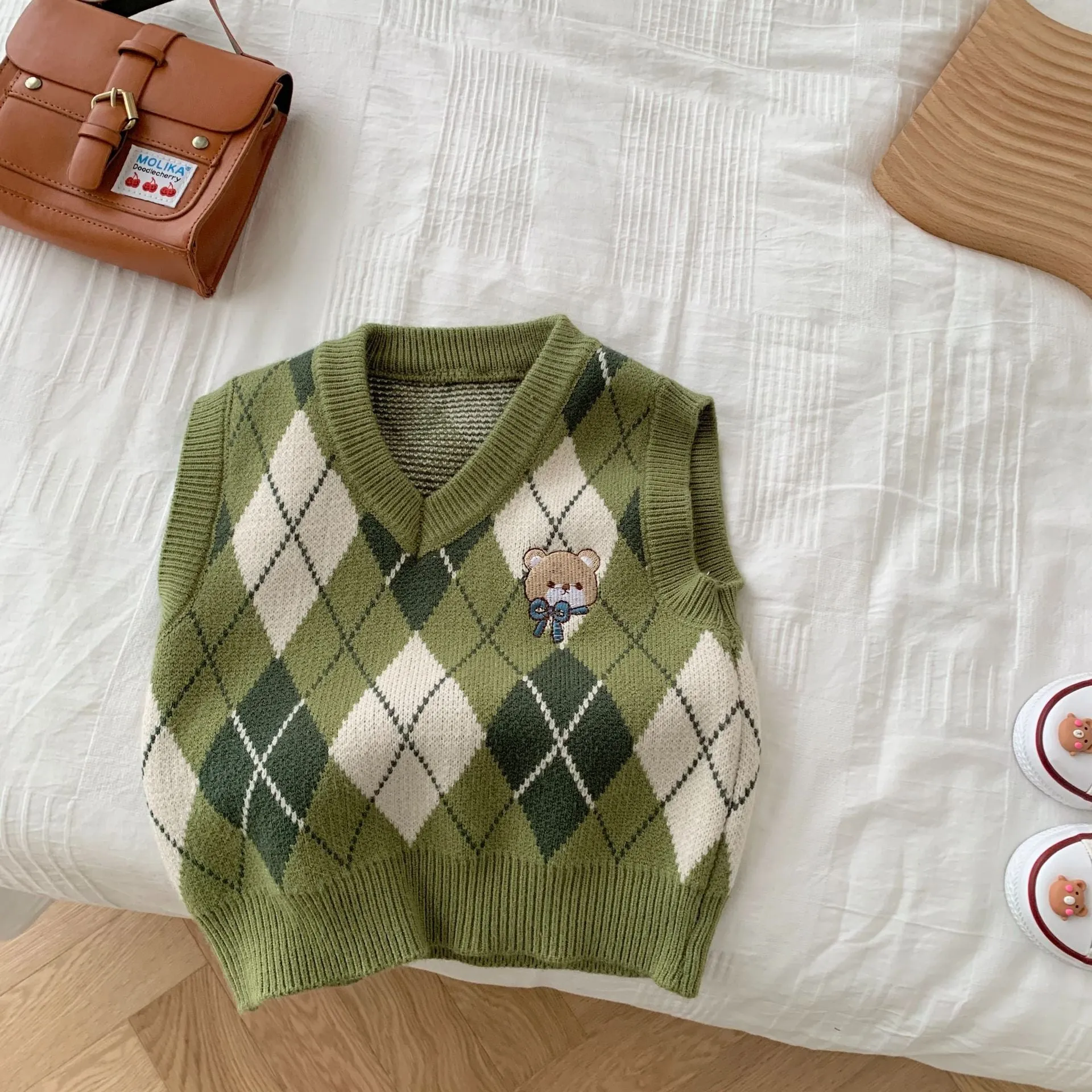 Knit & V-Neck Sweater Vests Tanks For Kids