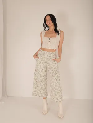 Lyra Flower Jacquard Pants