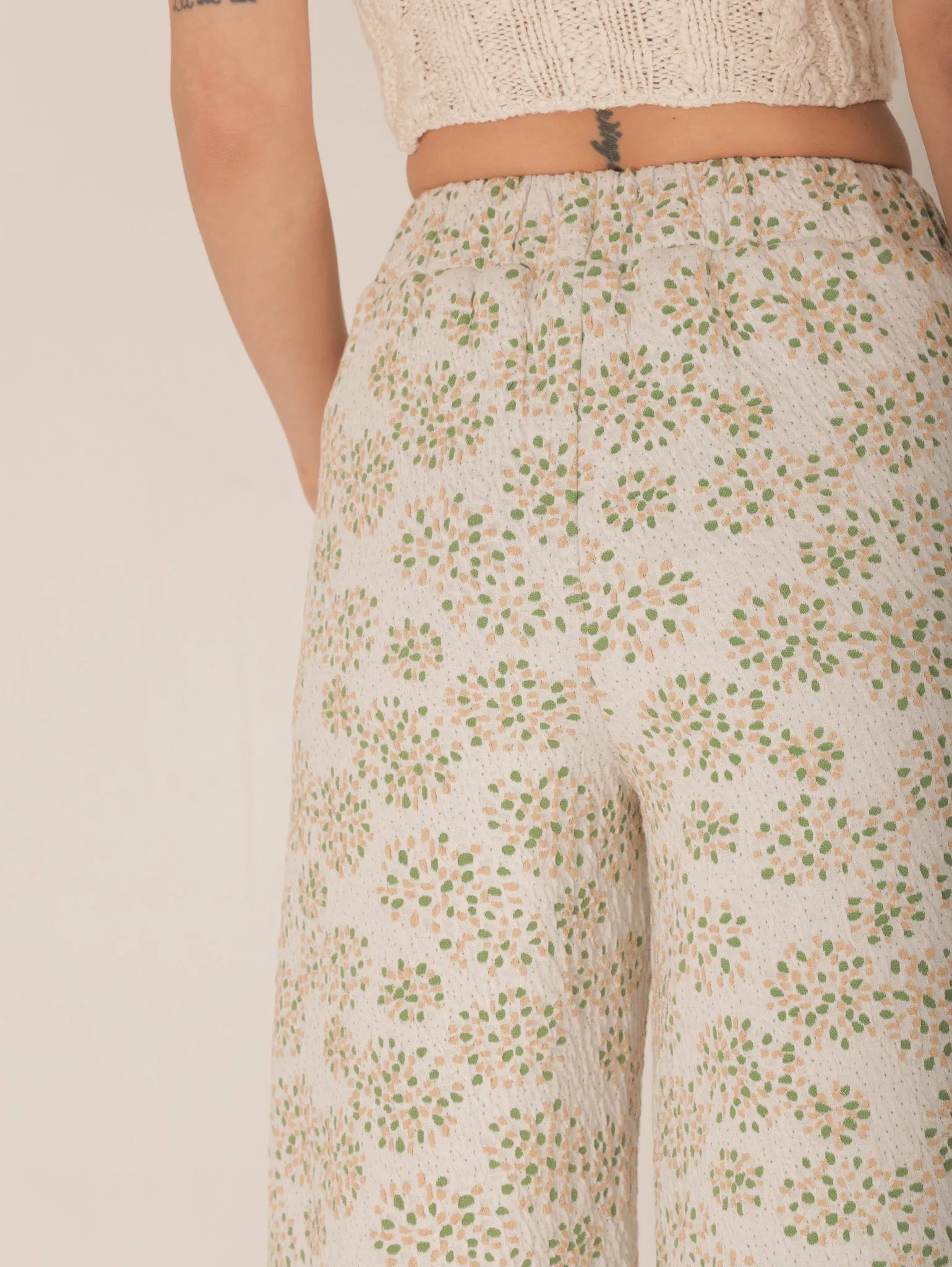 Lyra Flower Jacquard Pants