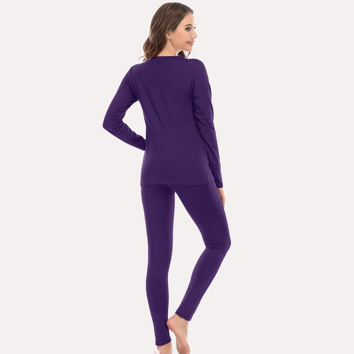 MEETWEE ALL-PURPLE Winter Thermal Underwear Set