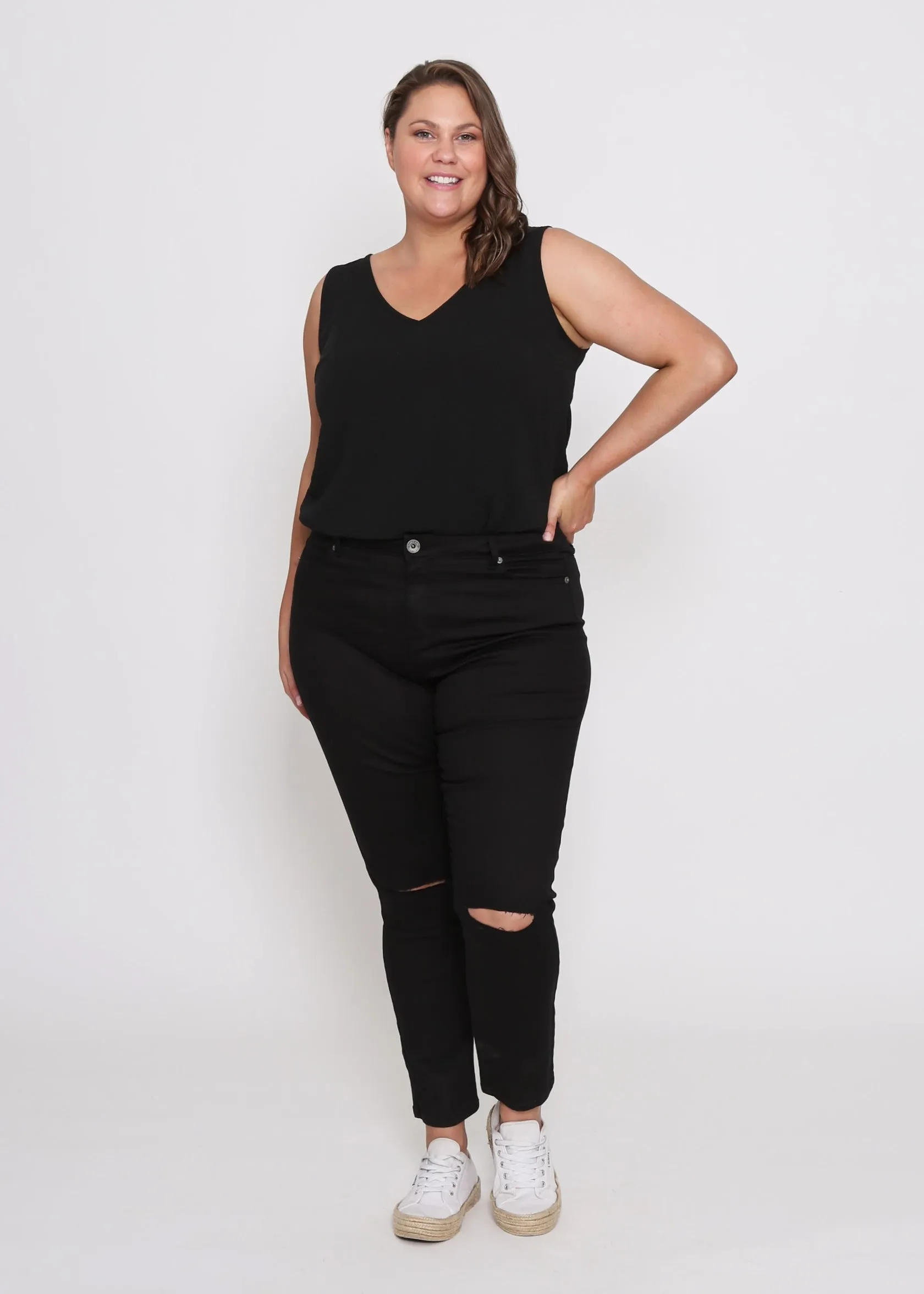 Megan Skinny Jeans - Black - Curves