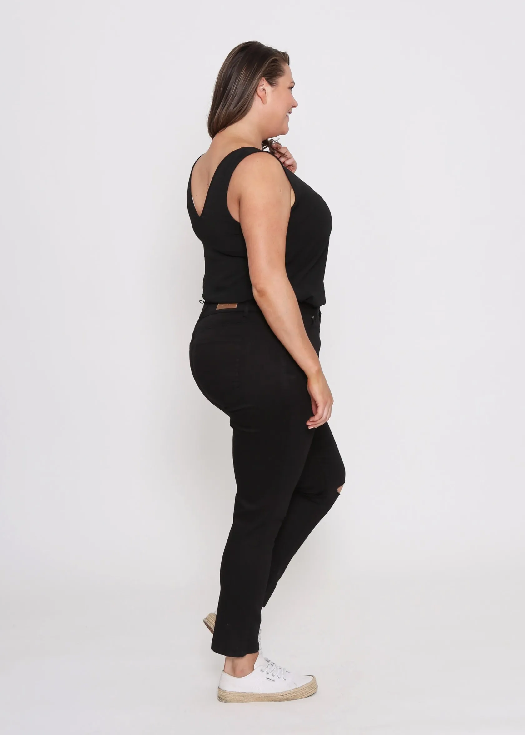 Megan Skinny Jeans - Black - Curves