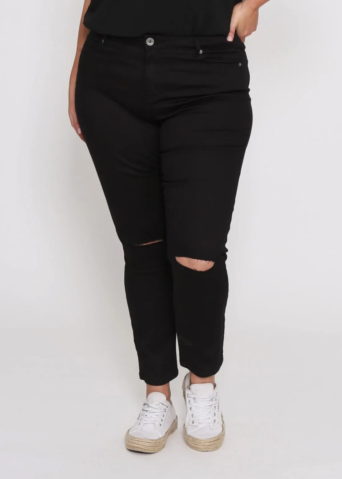 Megan Skinny Jeans - Black - Curves