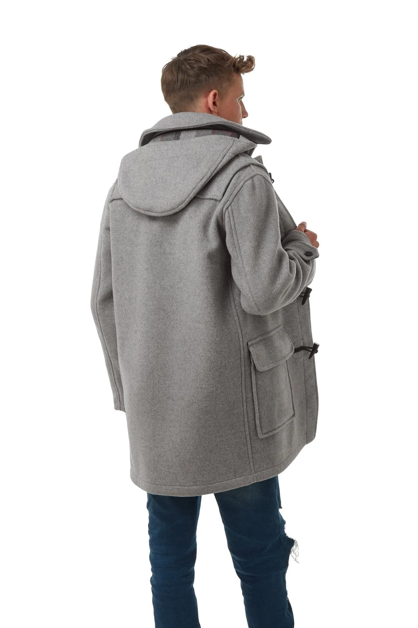 Men's London Classic Fit Duffle Coat - Pearl Grey