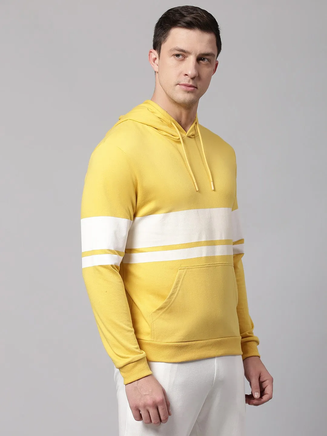 Mens Long-Sleeve Hoodie - Lightweight Casual Winterwear  (Ochre)