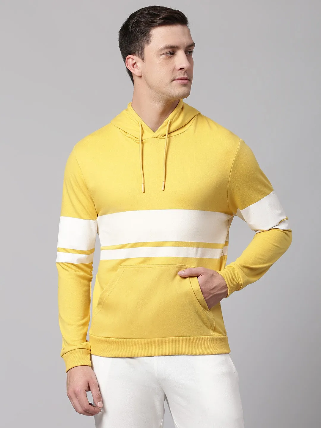 Mens Long-Sleeve Hoodie - Lightweight Casual Winterwear  (Ochre)