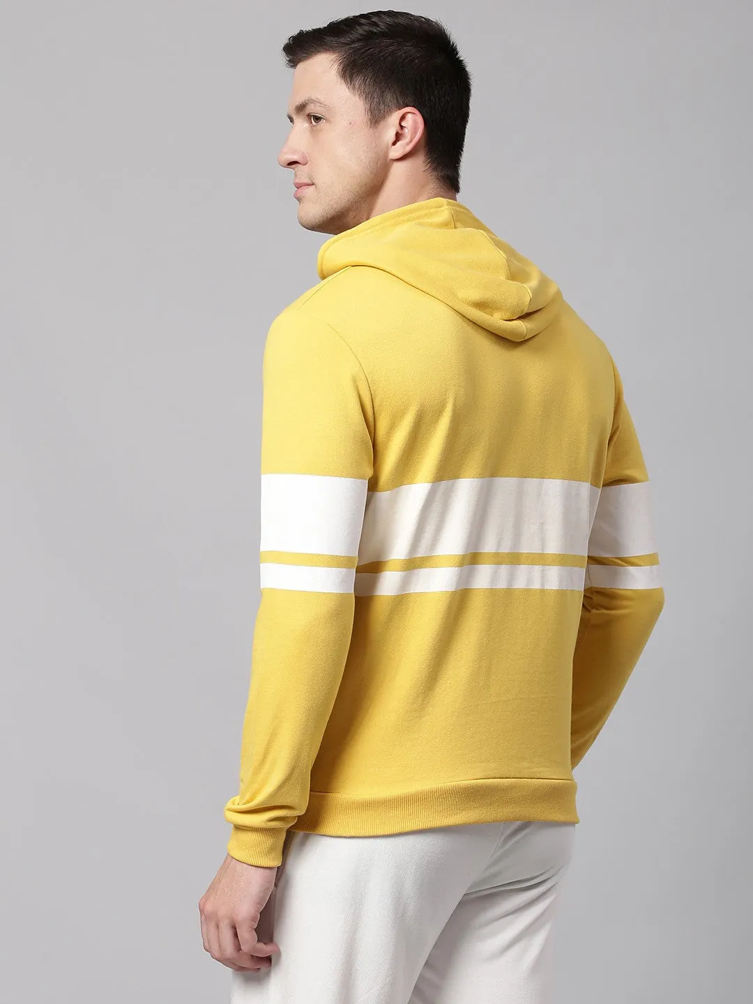 Mens Long-Sleeve Hoodie - Lightweight Casual Winterwear  (Ochre)