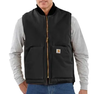 Men's Relaxed Fit Firm Duck Insulated Rib Collar Vest 106676