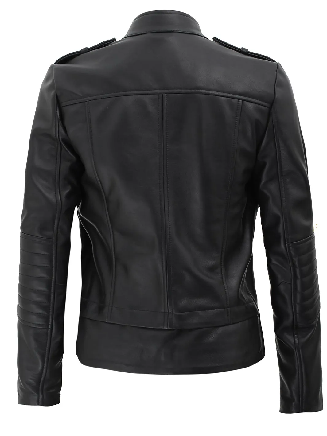 Monica Women's Black Asymmetrical Leather Jacket