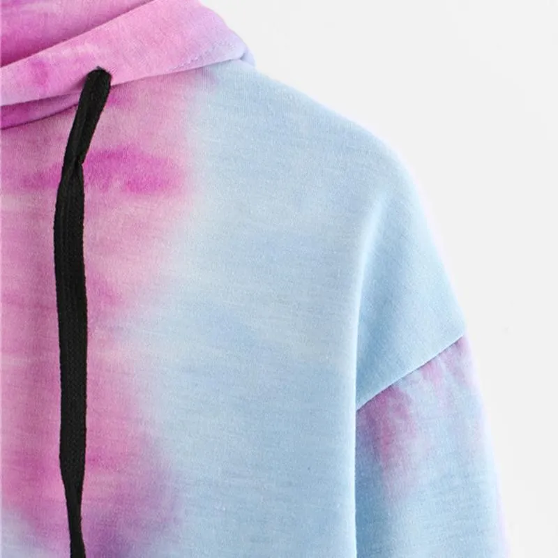 Multicolor Long Sleeve Casual Women Drawstring Hoodie