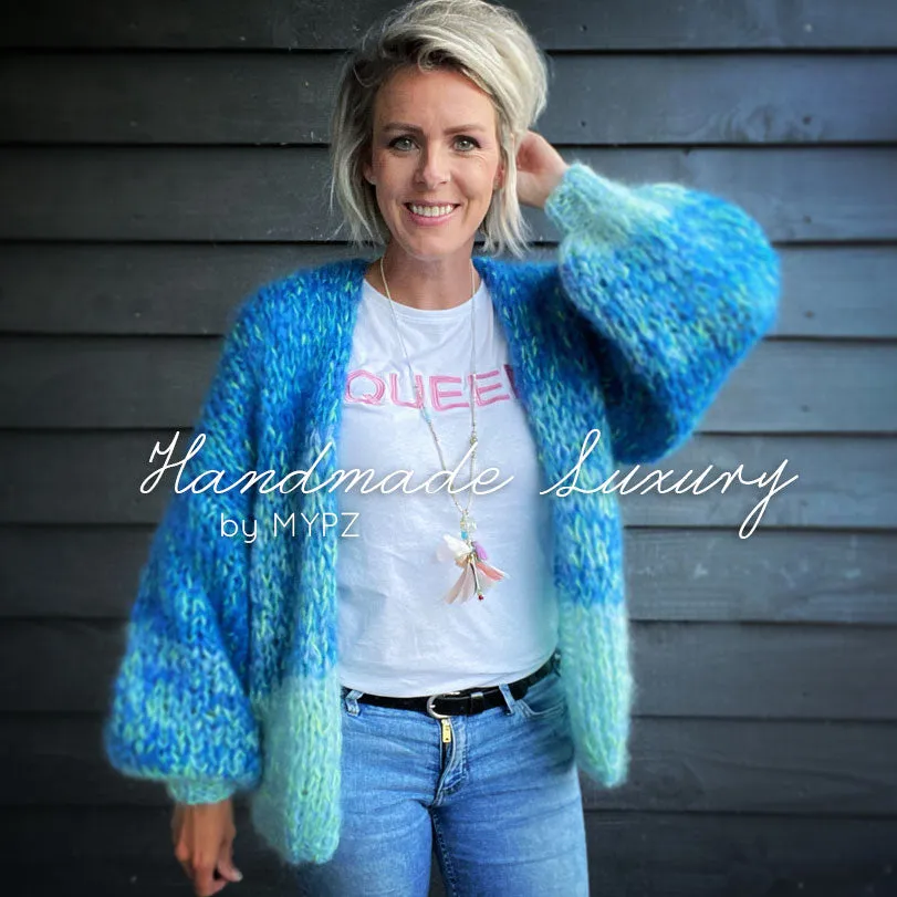 MYPZ Chunky Mohair Cardigan Ocean