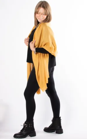 Oversized Pashmina Shawl Wrap Scarf - Mustard