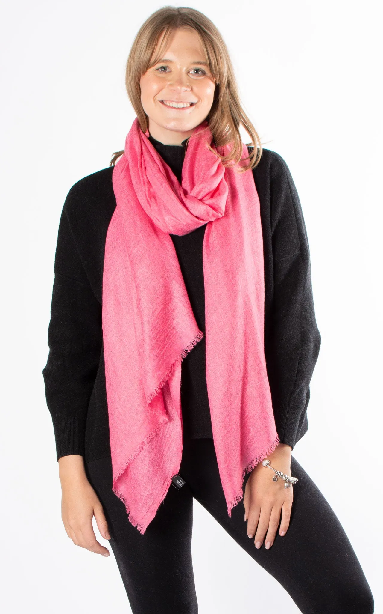 Oversized Pashmina Shawl Wrap Scarf - Pink